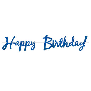 Beistle Foil Happy Birthday Party Streamer Blue