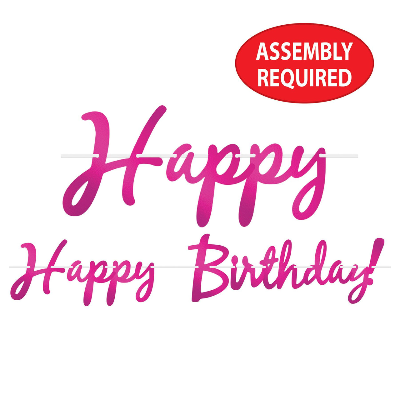 Beistle Foil Happy Birthday Streamer Cerise