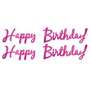 Beistle Foil Happy Birthday Streamer Cerise