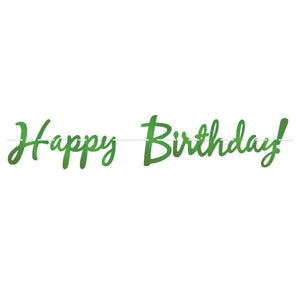 Beistle Foil Happy Birthday Party Streamer Green