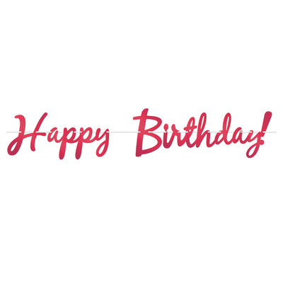 Beistle Foil Happy Birthday Party Streamer Red