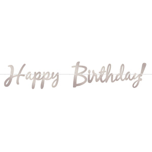 Beistle Foil Happy Birthday Party Streamer - silver