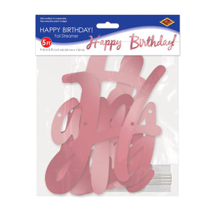 Bulk Foil Happy Birthday Streamer -  Rose Gold (Case of 12) by Beistle