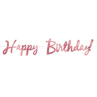 Beistle Foil Happy Birthday Party Streamer - Rose Gold