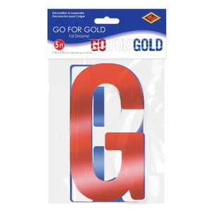 Beistle Foil Go For Gold Streamer - Sports Gold Streamer 7x6 Feet