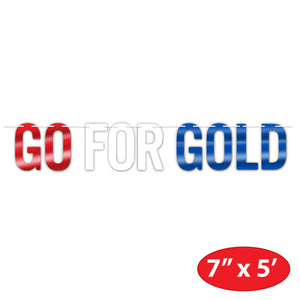Beistle Foil Go For Gold Streamer - Sports Gold Streamer 7x6 Feet