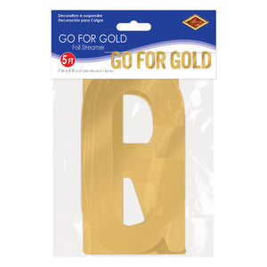 Bulk Foil Go For Gold Streamer (Case of 12) by Beistle