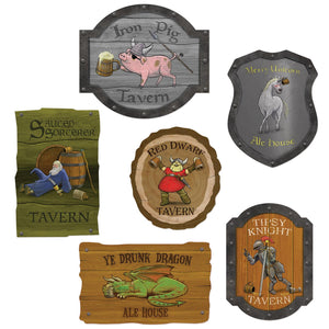 Beistle Medieval Tavern Sign Party Cutouts (6/Pkg)