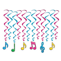 Beistle Neon Musical Notes Party Whirls (12/Pkg)