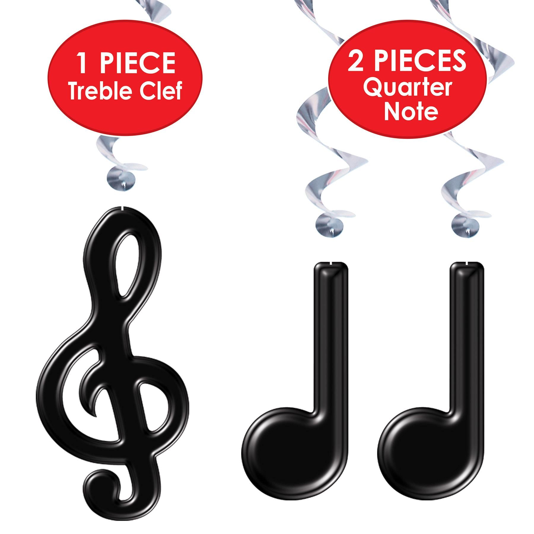Beistle Musical Notes Party Whirls - black (12/Pkg)