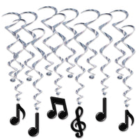Beistle Musical Notes Party Whirls - black (12/Pkg)
