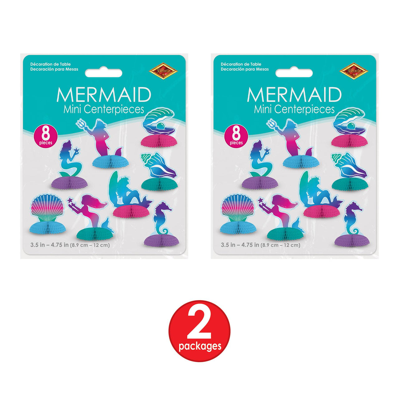 Bulk Mermaid Mini Centerpieces (Case of 96) by Beistle