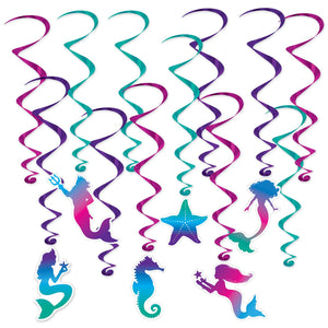 Beistle Mermaid Party Whirls (12/Pkg)