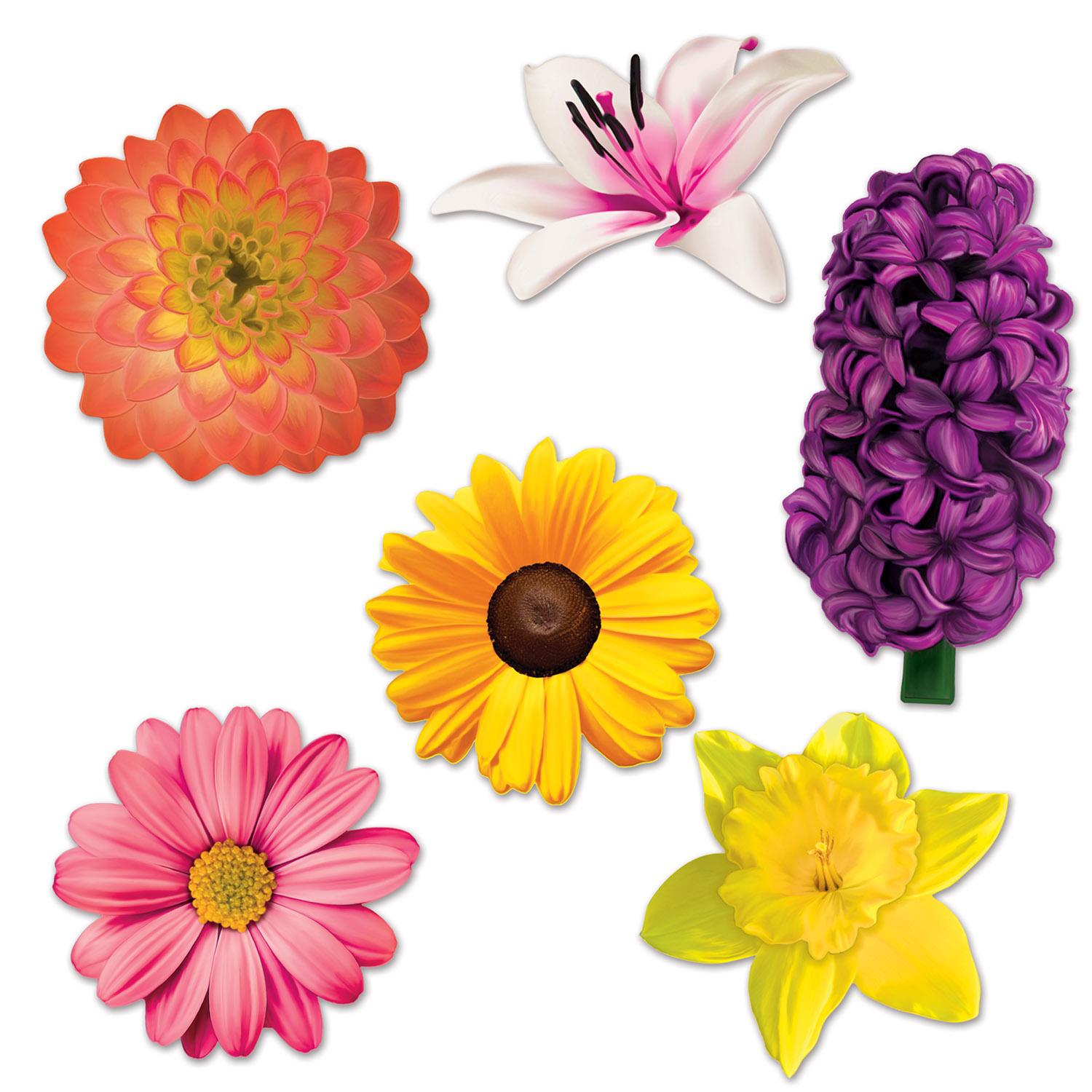 Flower Party Cutouts (6 per Package)