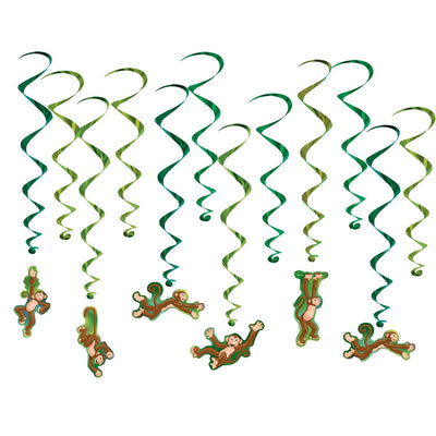 Beistle Monkey Party Whirls (12/Pkg)