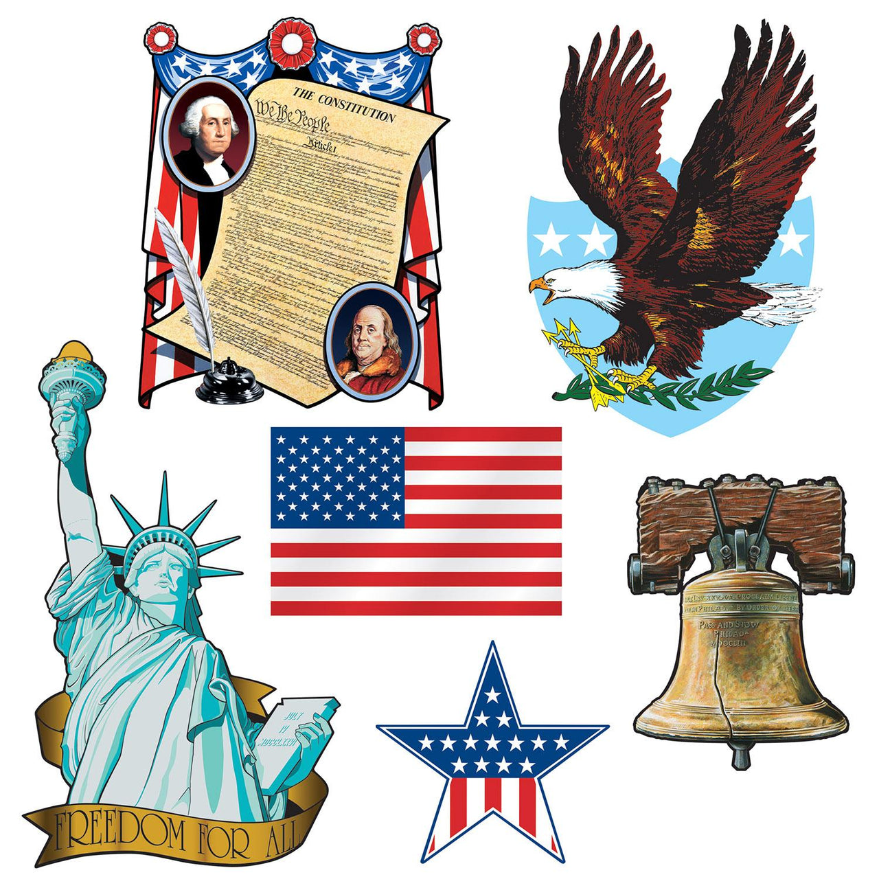 Beistle Patriotic Party Cutouts (6/Pkg)