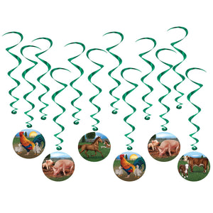 Beistle Farm Animal Party Whirls (12/Pkg)