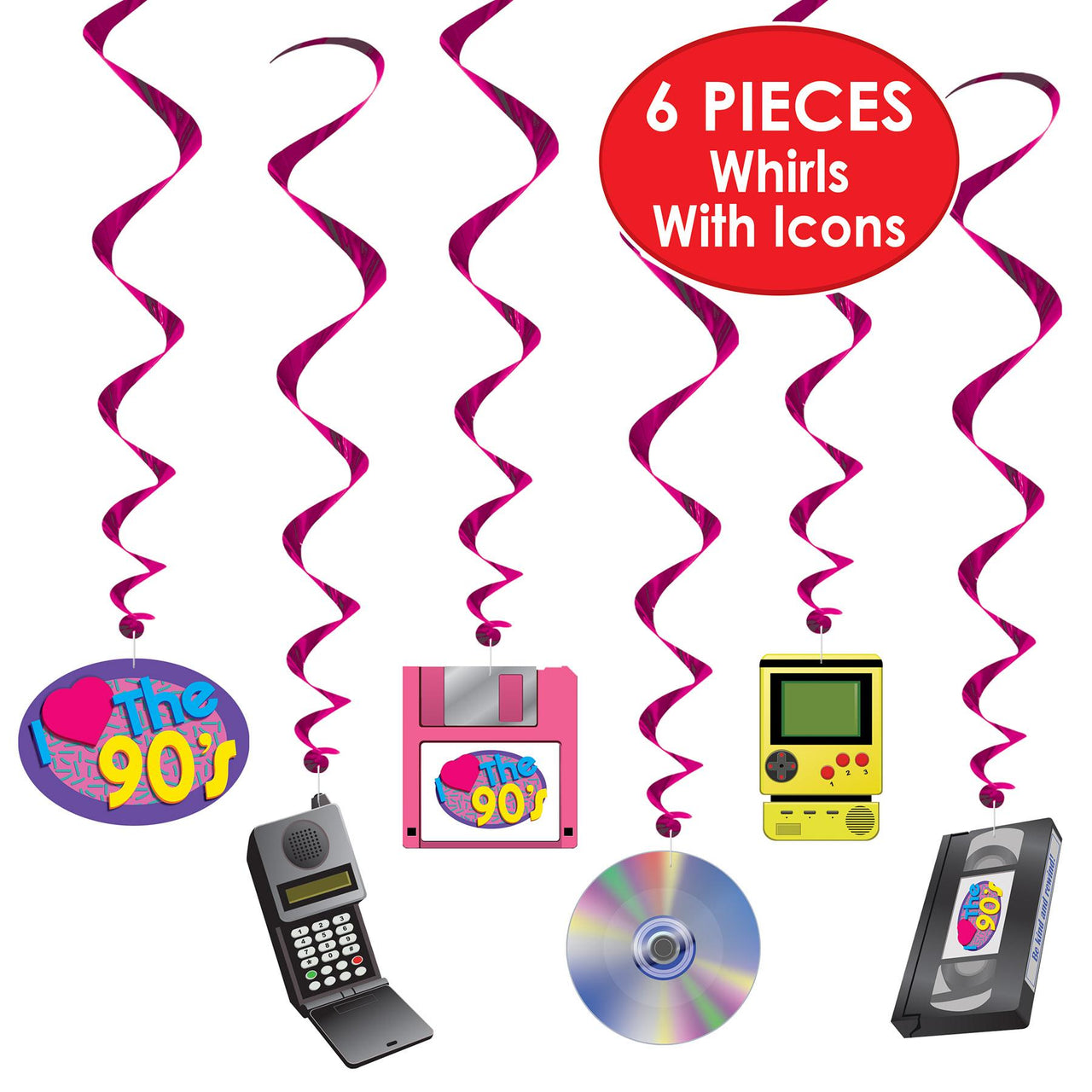 Bulk I Love The 90's Whirls (Case of 72) by Beistle