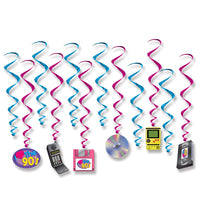 Beistle I Love The 90's Party Whirls (12/Pkg)