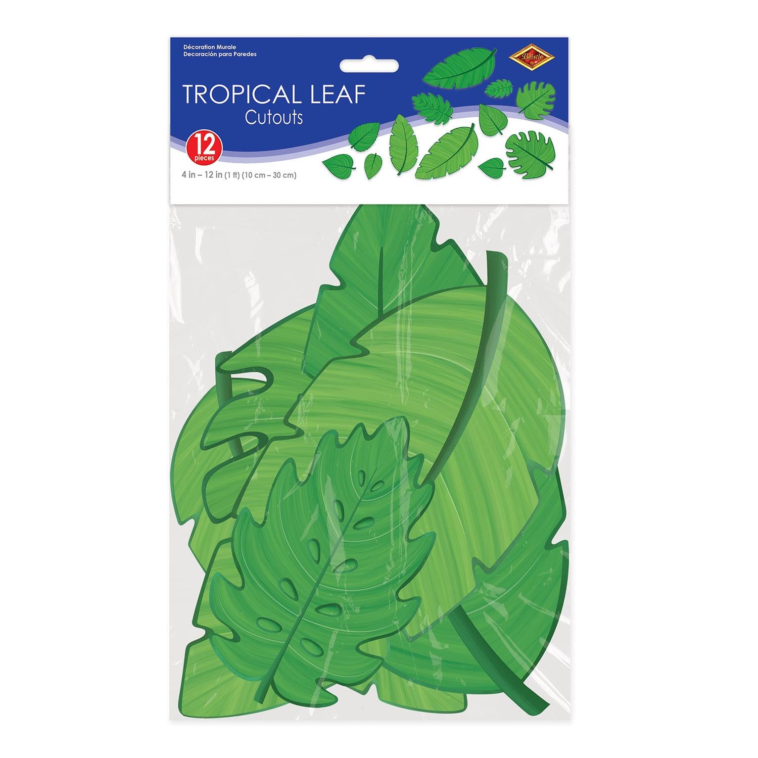 Beistle Tropical Leaf Party Cutouts (12/Pkg)