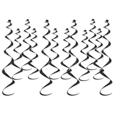 Beistle Metallic Party Whirls black (12/Pkg)