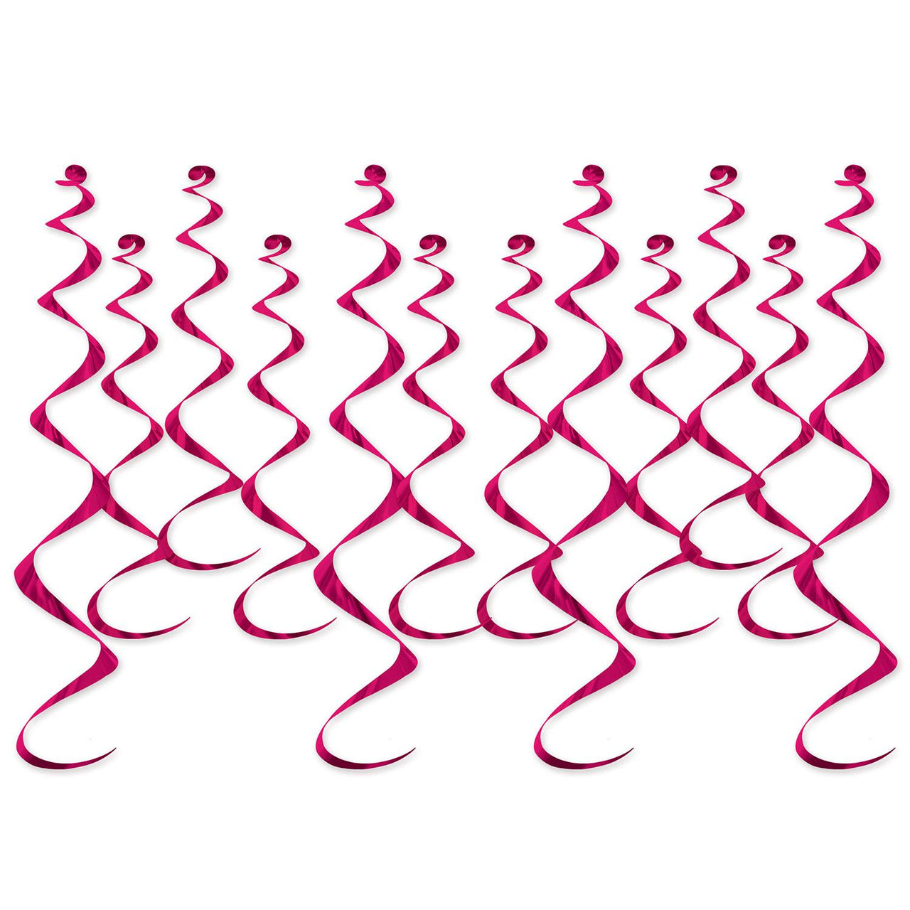 Beistle Metallic Party Whirls cerise (12/Pkg)