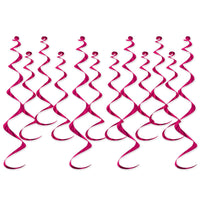 Beistle Metallic Party Whirls cerise (12/Pkg)