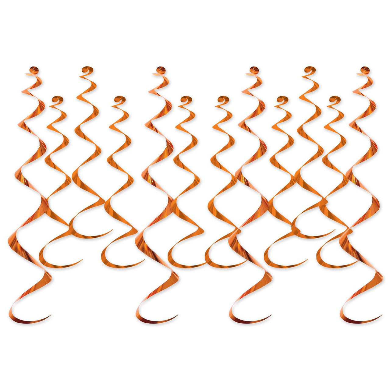 Beistle Metallic Party Whirls orange (12/Pkg)