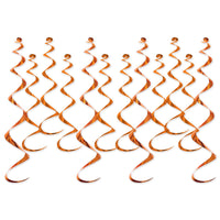 Beistle Metallic Party Whirls orange (12/Pkg)
