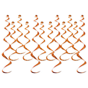 Beistle Metallic Party Whirls orange (12/Pkg)