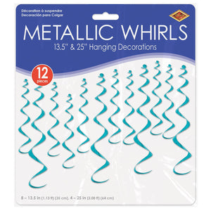 Bulk Metallic Whirls - turquoise (Case of 72) by Beistle