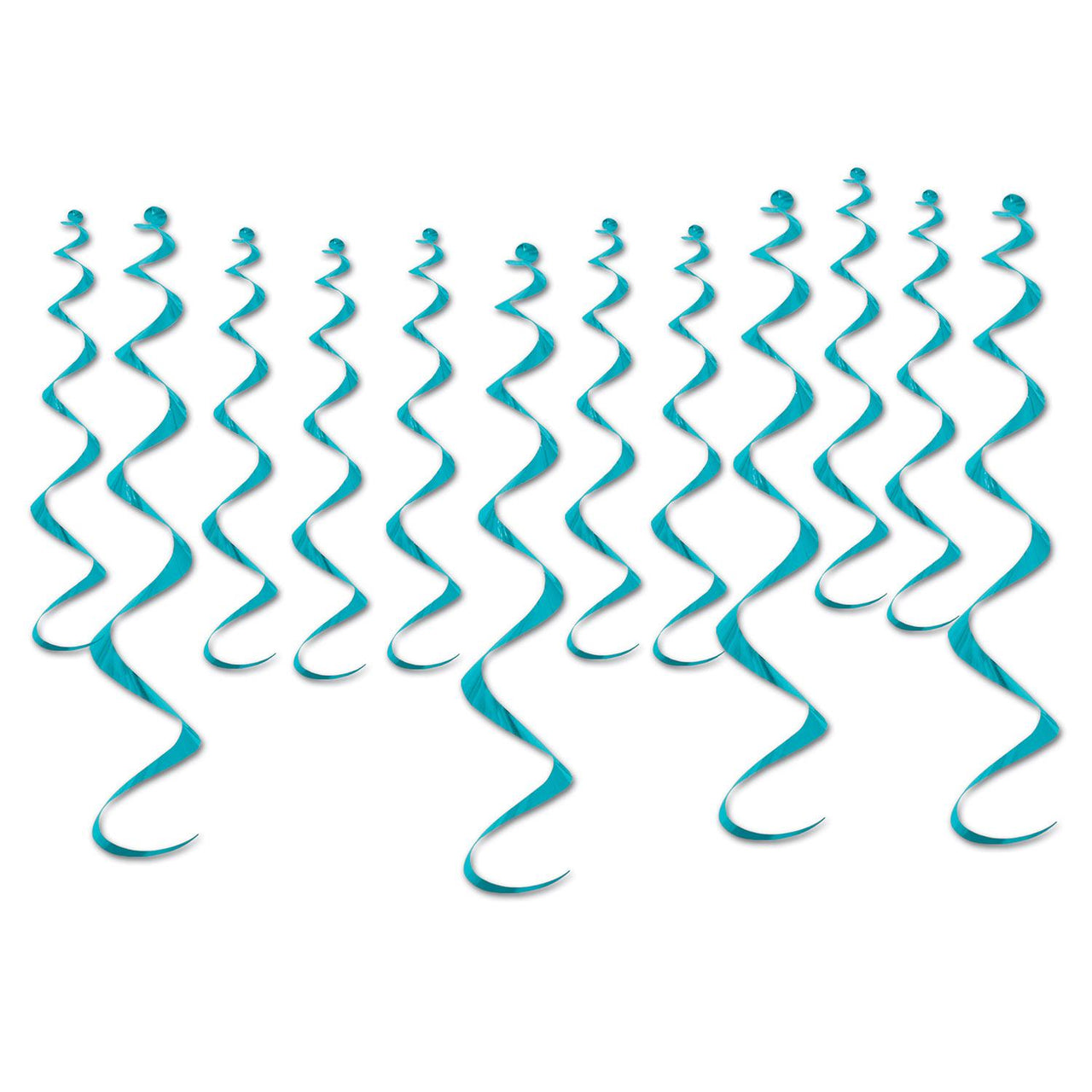 Beistle Metallic Party Whirls - turquoise (12/Pkg)