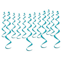 Beistle Metallic Party Whirls - turquoise (12/Pkg)