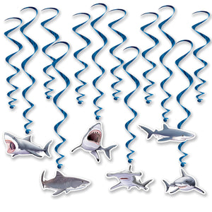 Beistle Shark Party Whirls (12/Pkg)