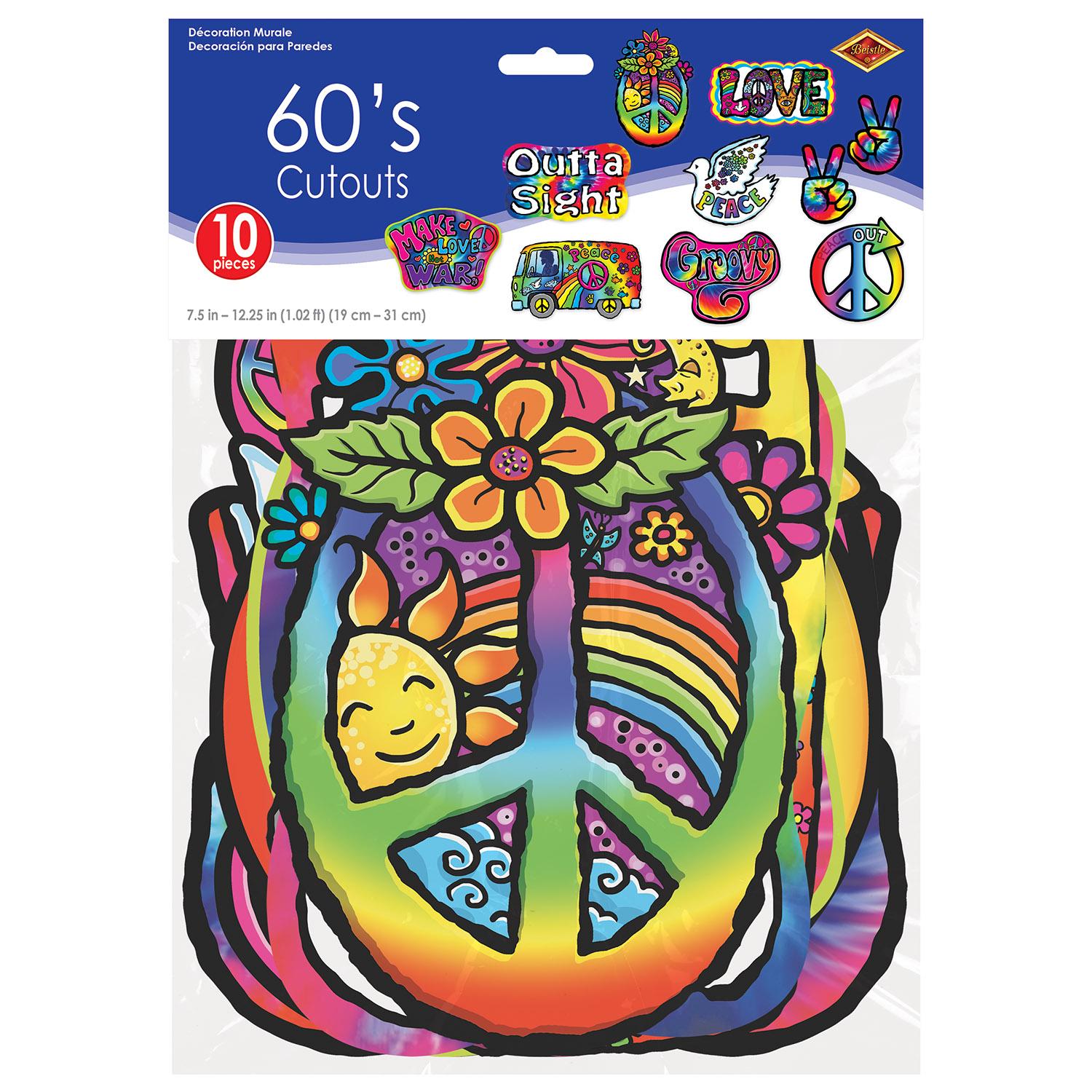 Beistle 60's Party Cutouts (10/Pkg)