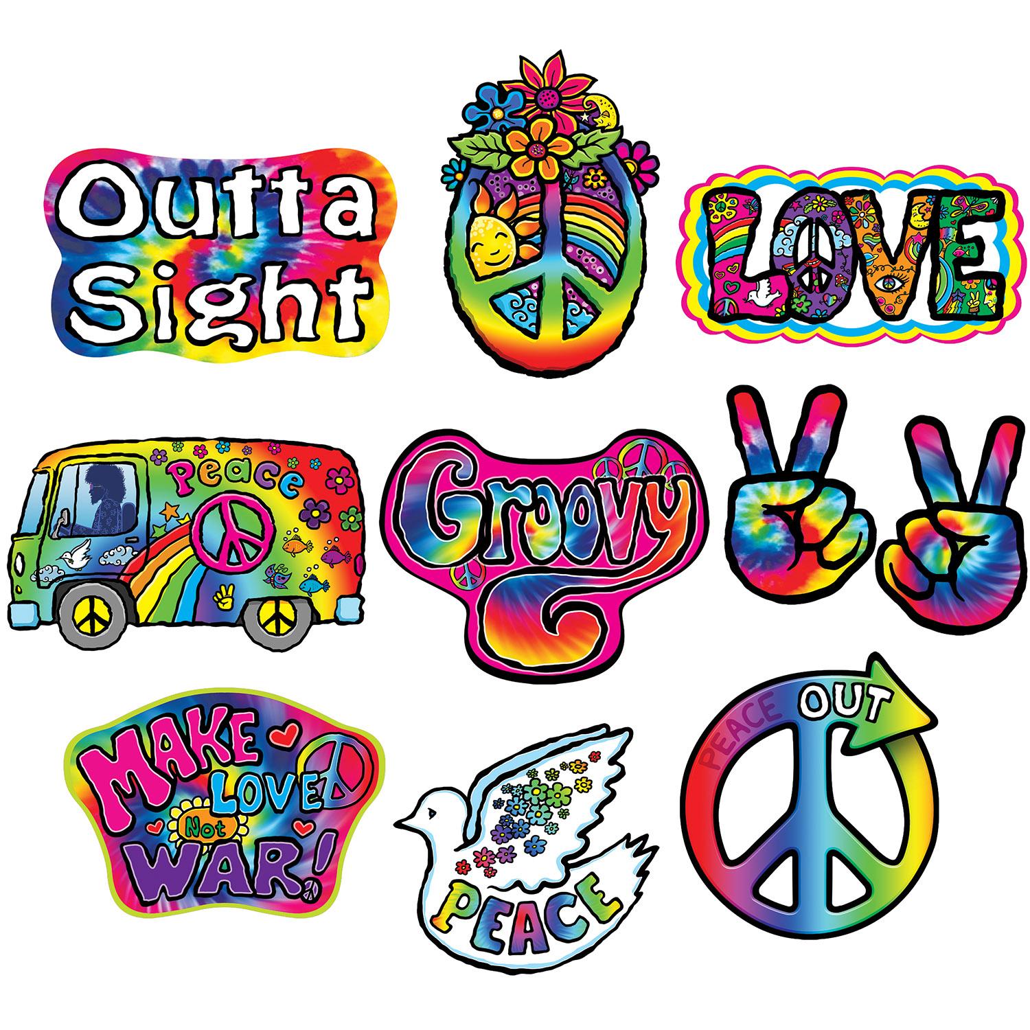 Beistle 60's Party Cutouts (10/Pkg)