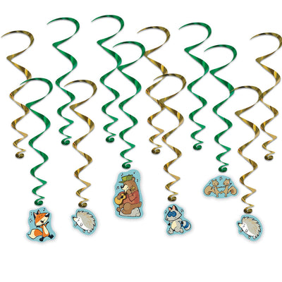 Beistle Christmas Woodland Friends Whirls (12/Pkg)
