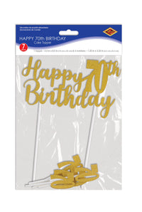 Bulk Happy 70th Birthday Cake Topper (Case of 12) by Beistle