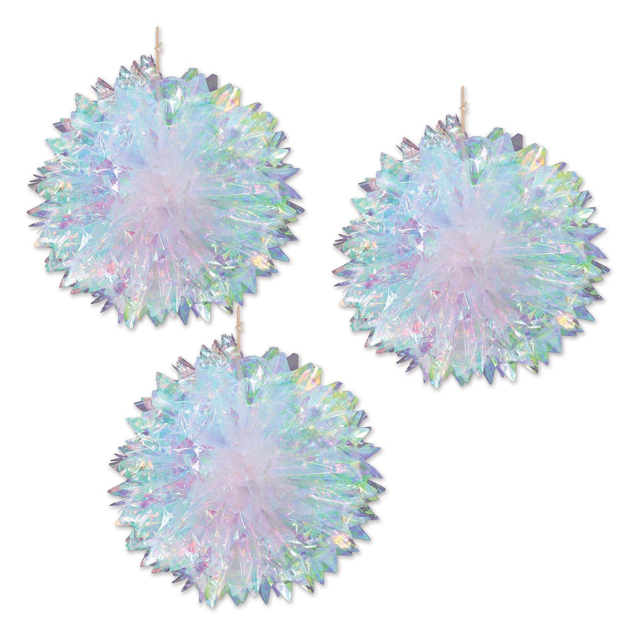Beistle Iridescent Party Fluff Balls (3/Pkg)