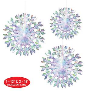 Iridescent Fans (Pack of 18)