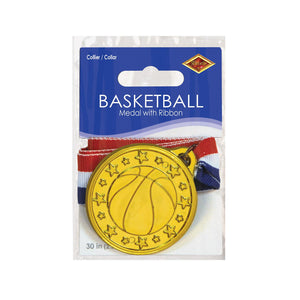 Bulk Basketball Medal with Ribbon (Case of 12) by Beistle