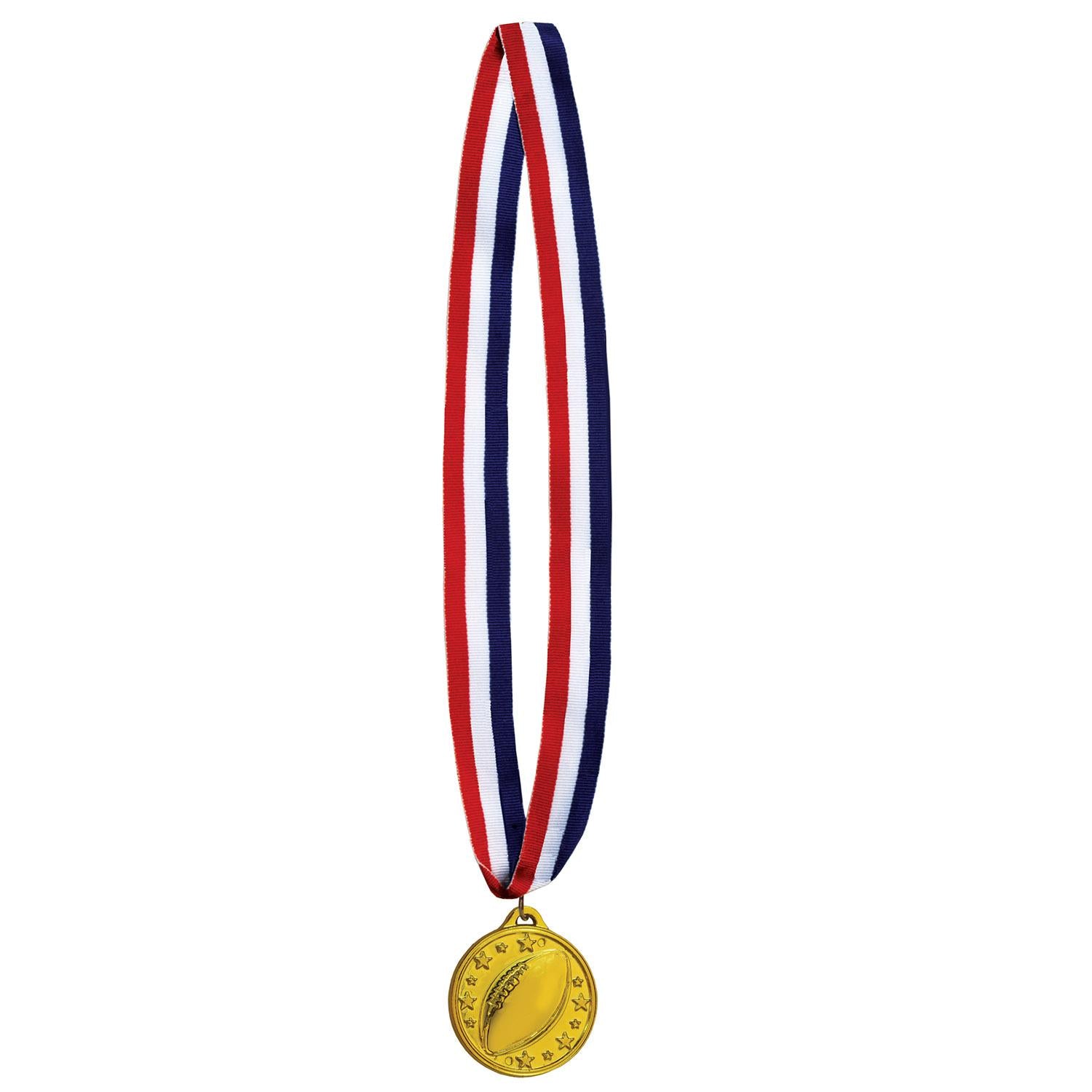 Beistle Football Medal with Ribbon