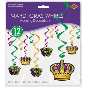 Bulk Mardi Gras Whirls (Case of 72) by Beistle