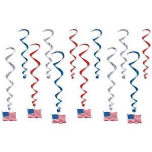Beistle American Flag Party Whirls (12/Pkg)