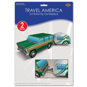 Bulk 3-D Travel America Road Trip Centerpiece (Case of 12) by Beistle