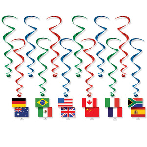 Beistle International Flag Party Whirls (12/Pkg)