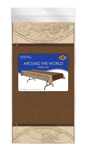 Bulk Around The World Tablecover (Case of 12) by Beistle
