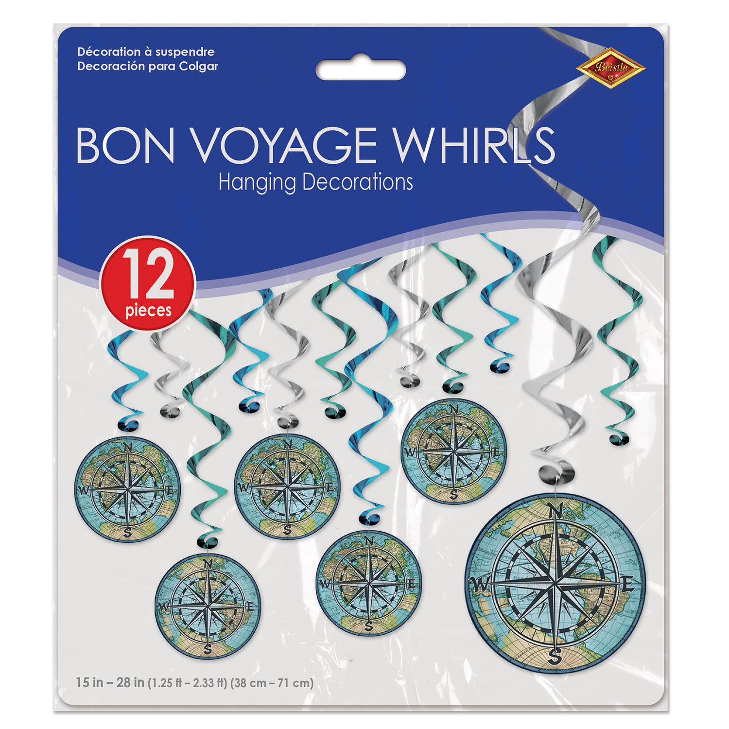 Beistle Bon Voyage Party Whirls (12/Pkg)