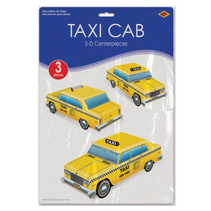 Bulk 3-D Taxi Cab Centerpieces (Case of 36) by Beistle