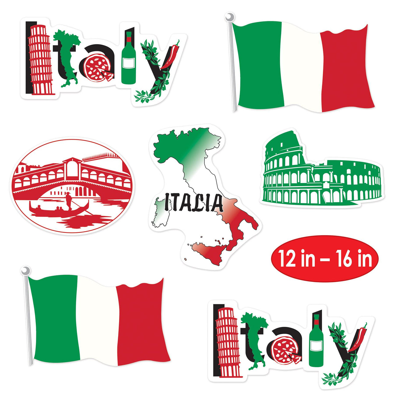 Bulk Italian Cutouts (Case of 84) by Beistle